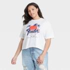 Merch Traffic Women's Fender Plus Size Palm Tree Short Sleeve Cropped Oversized Graphic T-shirt - White