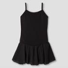 Danshuz Girls' Camisole Tank Leotard With Skirt - Black Xs,