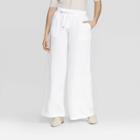 Women's Regular Fit High-rise Wide Leg Linen Pants - A New Day White
