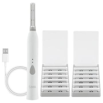 Spa Sciences Sima Sonic Dermaplaning Tool For Exfoliation & Peach Fuzz Removal - White