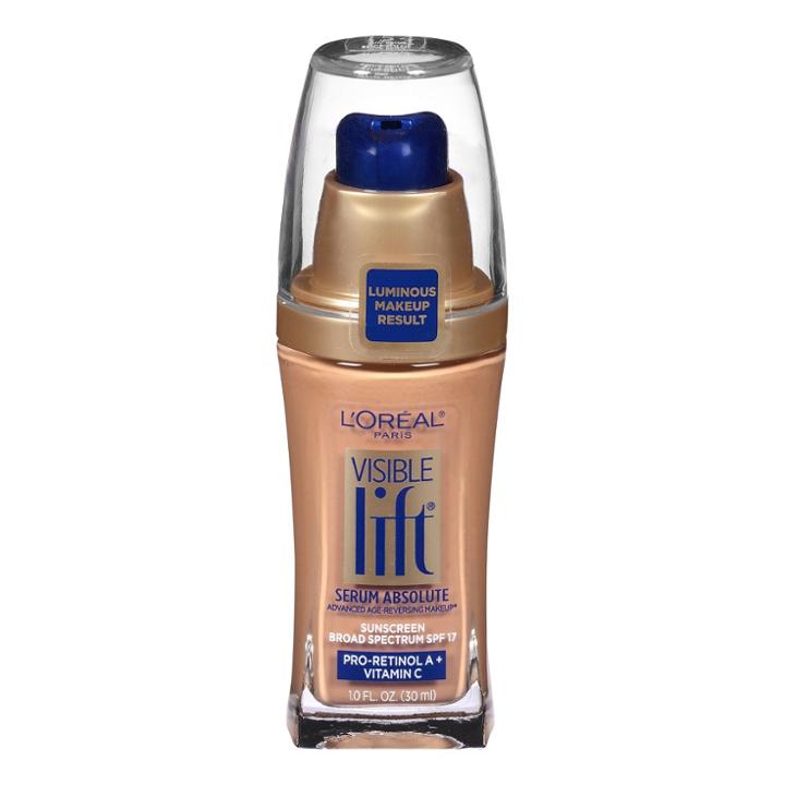 L'oreal Paris Visible Lift Serum Absolute Age-reversing Lightweight Foundation Makeup With Spf 17 - 154 Sun Beige