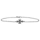 Journee Collection 2/5 Ct. T.w. Round-cut Cz Cross Chain Pave Set Bracelet In Sterling Silver -