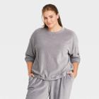 Women's Plus Size Velour Sweatshirt - A New Day Gray