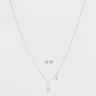 Silver Plated Cubic Zirconia Initial 'g' Chain Pendant Necklace And Earring Set - A New Day