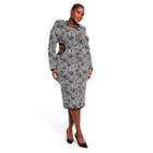 Women's Plus Size Animal Print Side Cut Out Sweater Midi Dress - Sergio Hudson X Target Black/white