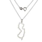 Target Sterling Silver Cutout New Jersey State Pendant Necklace With 18 Chain, Women's, New Jersey