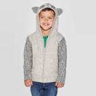 Toddler Boys' Raccoon Zip-up Hoodie Sweater - Cat & Jack Gray