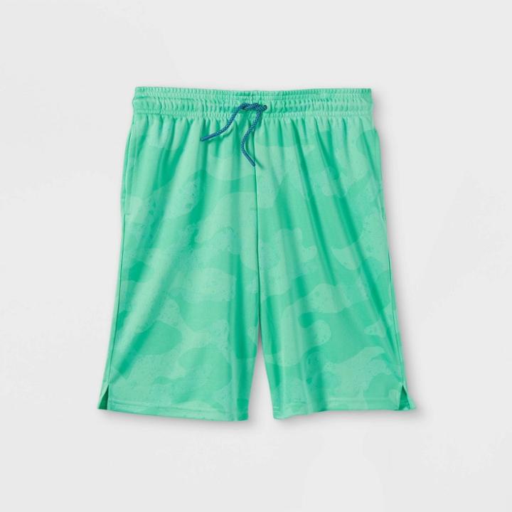 Boys' Athletic Camo Print Shorts - All In Motion Green