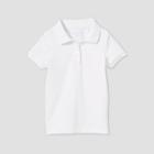 Petitetoddler Girls' Short Sleeve Stretch Pique Uniform Polo Shirt - Cat & Jack White
