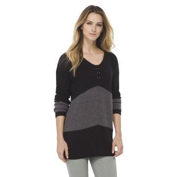 Mossimo Long Sleeve Oversized Sweater Black/gray