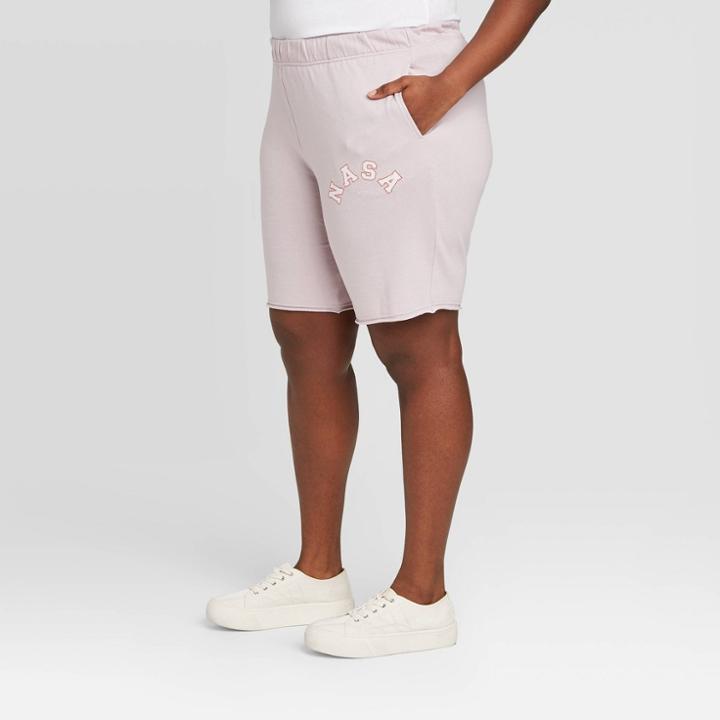 Women's Nasa Plus Size Bermuda- Length Lounge Shorts (juniors') - Rose 1x, Women's, Size: