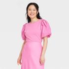 Women's Puff Short Sleeve T-shirt - A New Day Pink