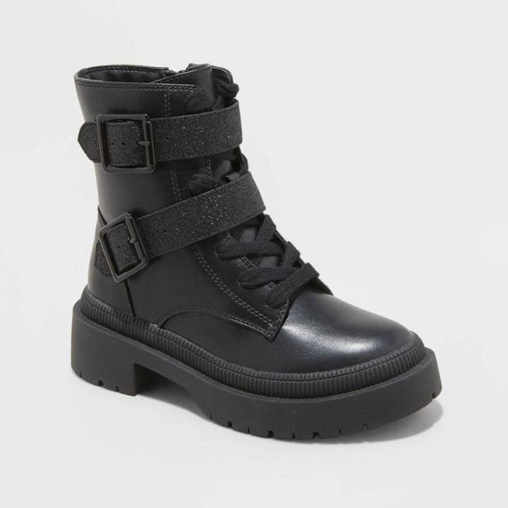 Girls' Cleo Zipper Booties - Art Class Black