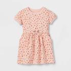 Toddler Girls' Heart French Terry Short Sleeve Dress - Cat & Jack Pink