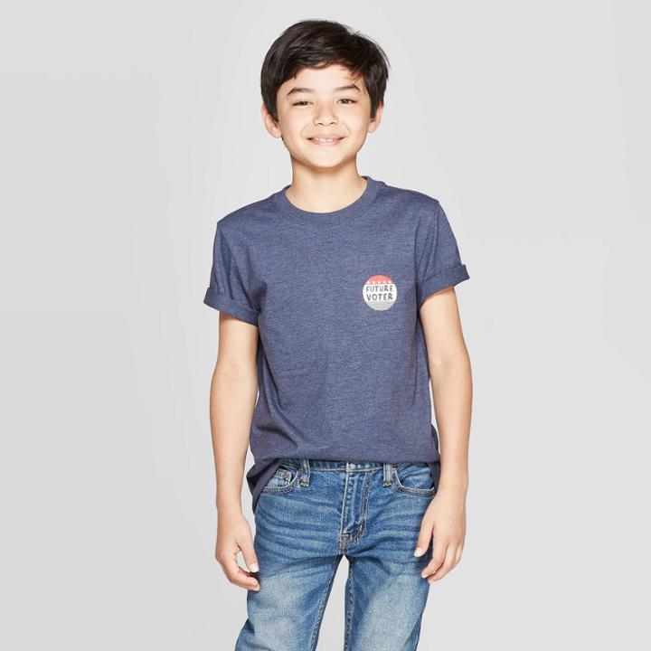 Petiteboys' Short Sleeve Graphic T-shirt - Cat & Jack Navy M, Boy's, Size: