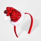 Girls' Plush Sequin Santa Hat Headband - Cat & Jack Red