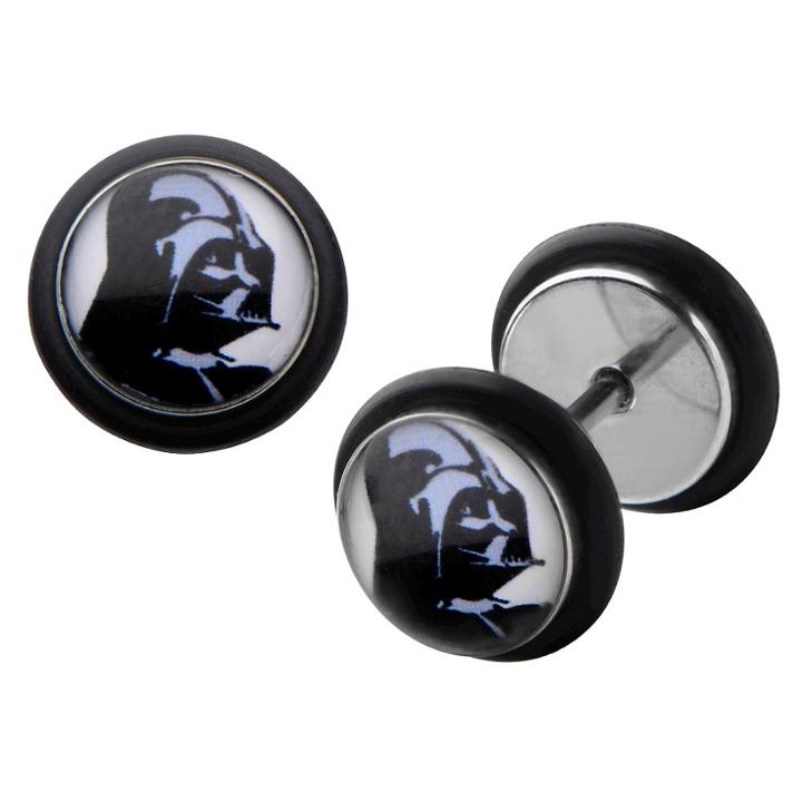 Men's Star Wars Darth Vader Graphic Stainless Steel Screw Back Earrings