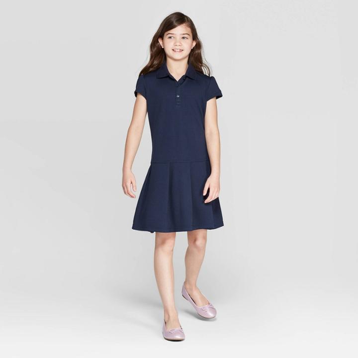 Girls' Classic Wicking Uniform Tennis Dress - Cat & Jack Navy