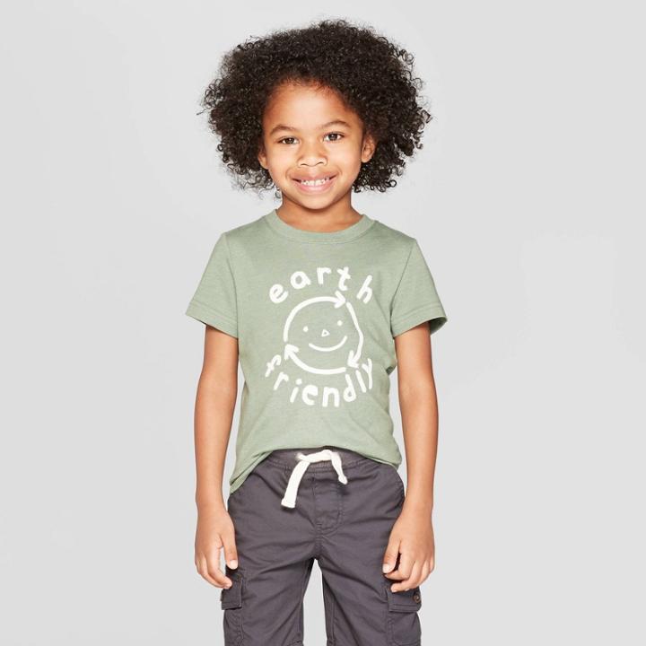 Toddler Boys' Short Sleeve Earth Friendly T-shirt - Cat & Jack Olive