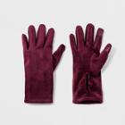 Women's Mid-wrist Velvet Gloves - A New Day Burgundy (red)