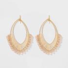 Marquise Thread Wrapped And Beaded Drop Earring - A New Day Ivory, Women's, Beige