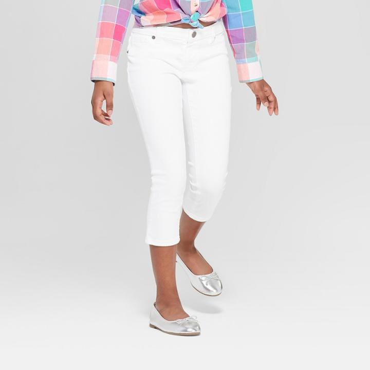 Girls' Crop Jeans - Cat & Jack White