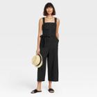 Women's Sleeveless Button-front Jumpsuit - A New Day Black
