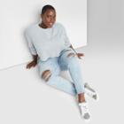 Women's Plus Size Super-high Rise Distressed Skinny Jeans - Wild Fable Light Wash 14w,
