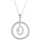 Journee Collection 2 2/5 Ct. T.w. Round-cut Cz Pave Set Initial O Pendant Necklace In Sterling Silver - Silver (18), Girl's,
