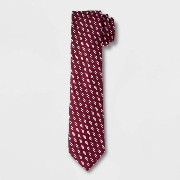 Men's Wine Woven Geo Print Tie - Goodfellow & Co Wine Red
