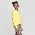 Girls' Long Sleeve Cropped Hoodie - Art Class Yellow