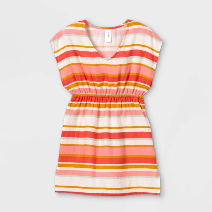 Girls' Tropical Striped Kaftan Cover Up - Cat & Jack