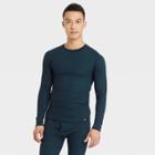 Hanes Men's Thermal Crew Neck T-shirt - Heathered Navy