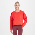 Women's Cotton Fleece Crewneck Cropped Sweatshirt - All In Motion Vibrant Red