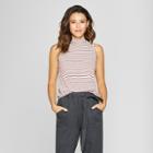 Women's Stripe Mock Neck Tank Top - Universal Thread Berry
