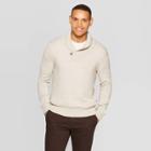 Men's Casual Fit Long Sleeve Shawl Pullover Sweater - Goodfellow & Co Oatmeal S, Men's,
