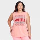 Iml Women's Plus Size America Graphic Tank Top - Coral Pink