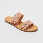 Women's Kersha Embellished Slide Sandals - A New Day Rose Gold