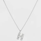 Silver Plated Cubic Zirconia 'h' Pendant Necklace - A New Day