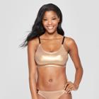 Women's Foil Bralette Bikini Top - Xhilaration Rose Gold D/dd Cup, Pink