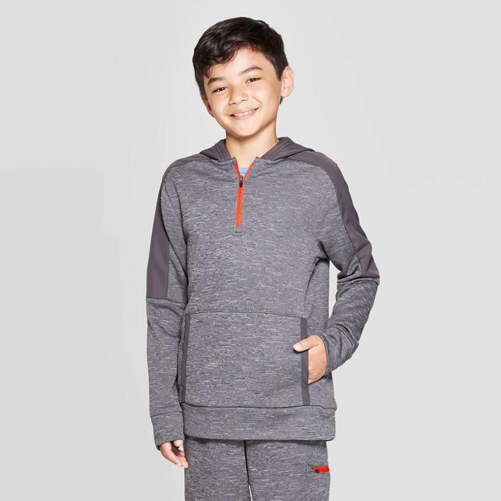 Boys' Fleece 1/4 Zip Hoodie - C9 Champion Black Heather
