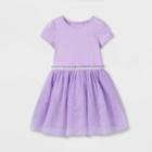 Toddler Girls' Tulle Short Sleeve Dress - Cat & Jack Violet