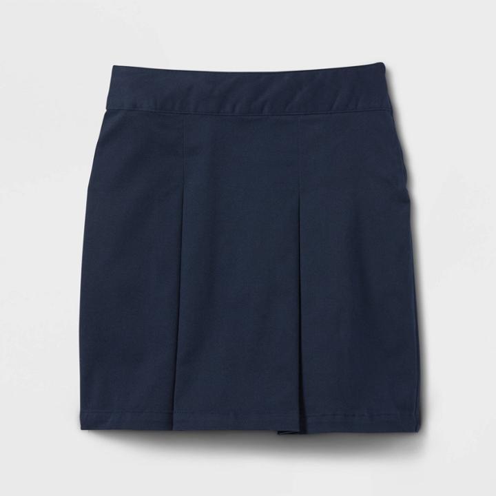 Girls' Pleated Twill Uniform Skorts - Cat & Jack Blue