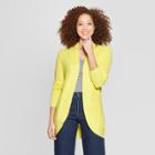 Women's Long Sleeve Cocoon Cardigan - A New Day Yellow
