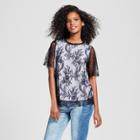 Women's Layered Lace T-shirt - Who What Wear Black