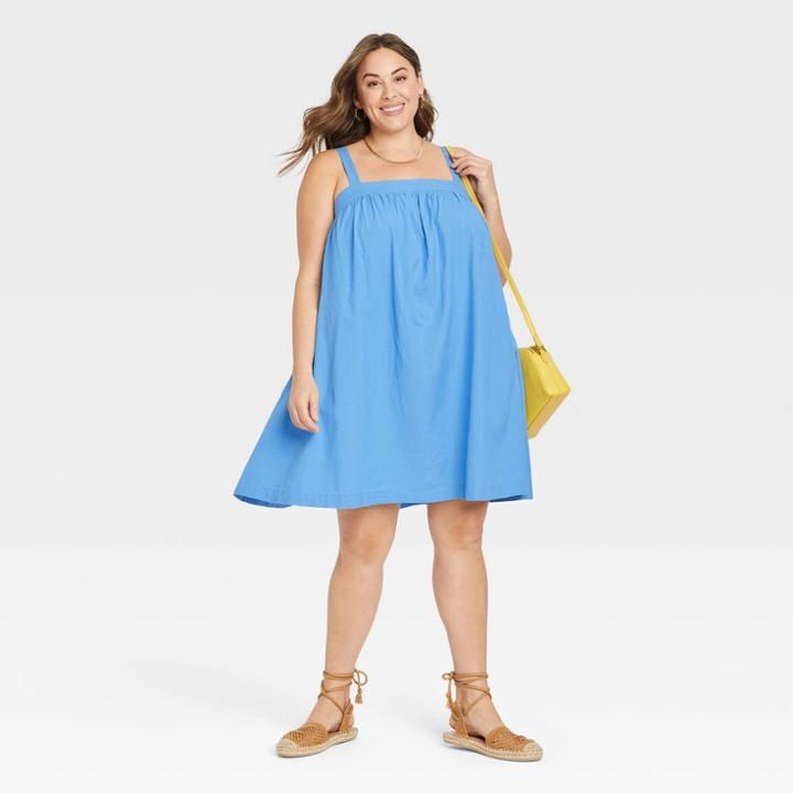 Women's Plus Size Sleeveless Shift Dress - Universal Thread Blue
