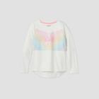 Girls' Long Sleeve Flip Sequin Unicorn T-shirt - Cat & Jack Cream