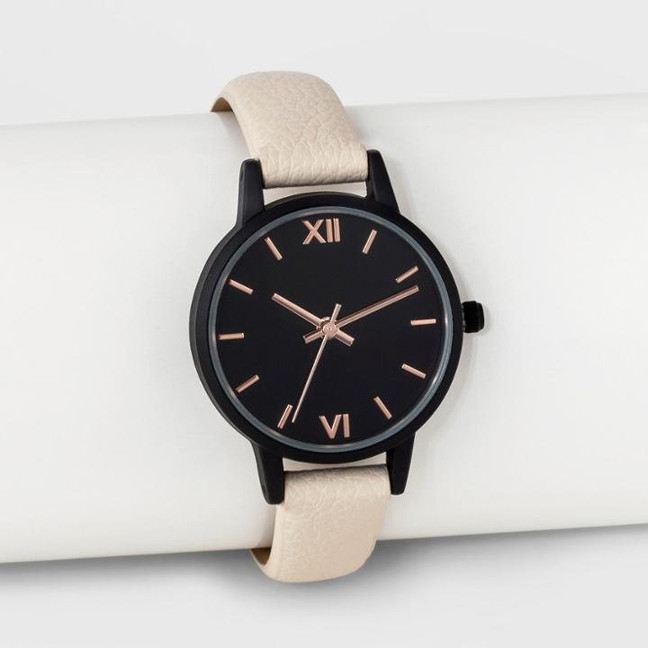 Women's Matte Case Strap Watch - A New Day Blush