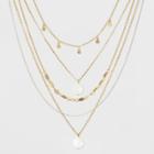 Five Rows And Rivershell Coins Short Necklace - A New Day Gold,