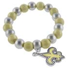 Journee Collection Women's Nfl Base Metal Beaded Sports Team Logo Stretch Bracelet - Saints